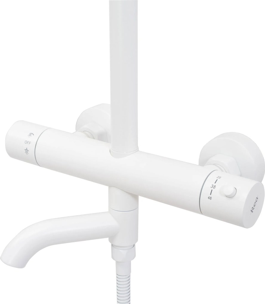 Set Doccia da incasso con Termostatato Lungo White Matt