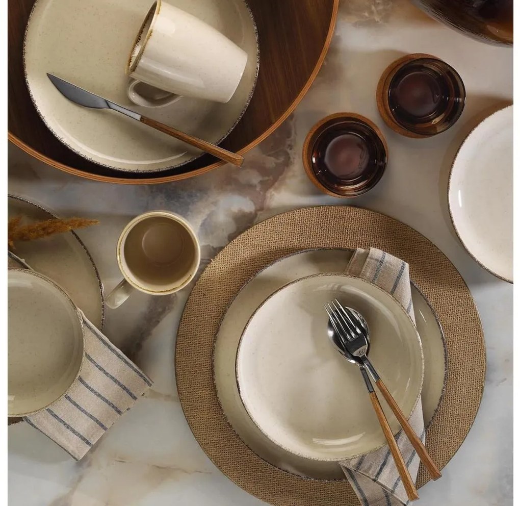 Servizio da tavola 16 pezzi beige/porcellana