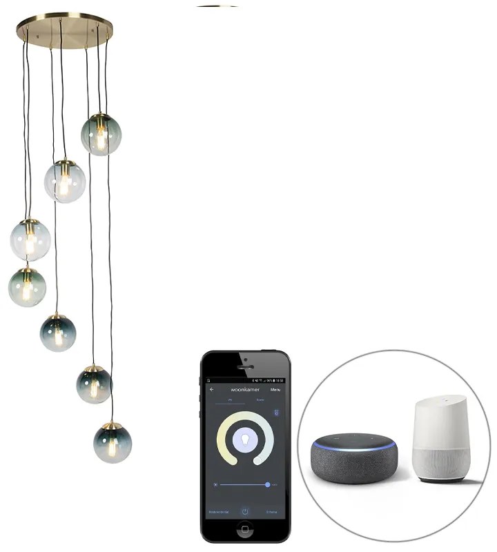 Lampada a sospensione intelligente in ottone 7 luci con Wi-Fi ST64 - Pallon