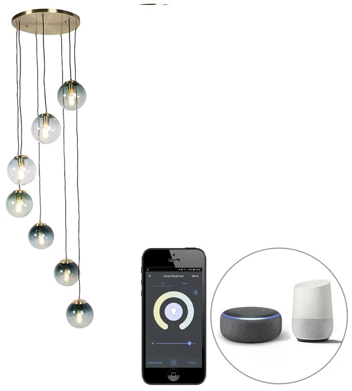 Lampada a sospensione intelligente in ottone a 7 luci con Wifi ST64 - Pallon