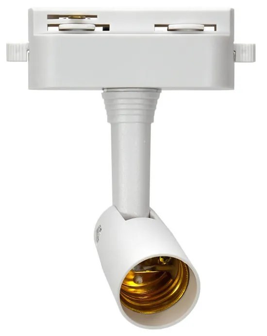 Faro E27 per binario monofase - Bianco - Orientabile Colore Bianco
