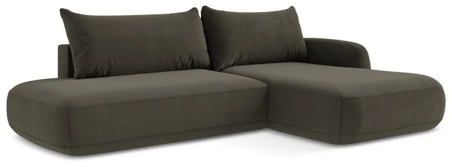 Divano angolare marrone allungabile (con penisola a destra/con chaise lounge) Hale – Makamii