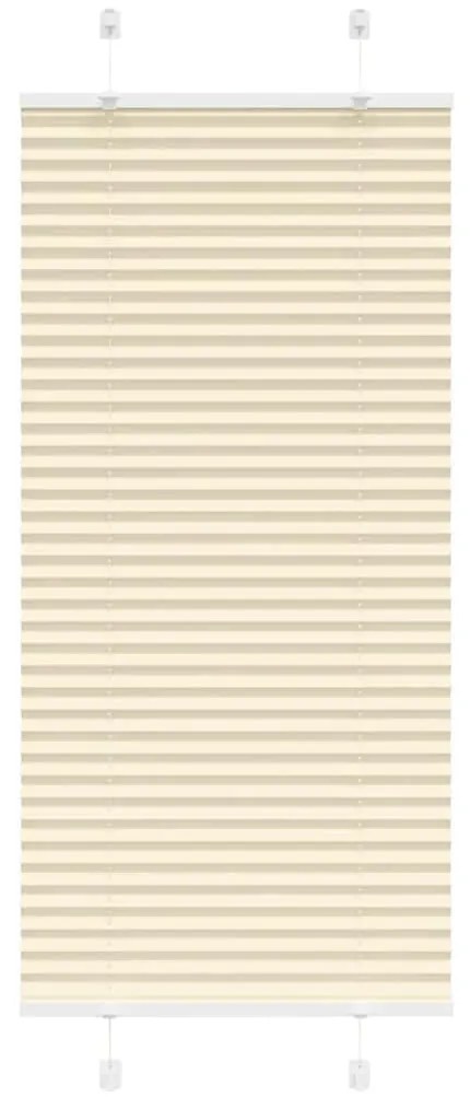 Tenda Plissettata Crema 65x150 Cm Larghezza Tessuto 64,4 Cm /