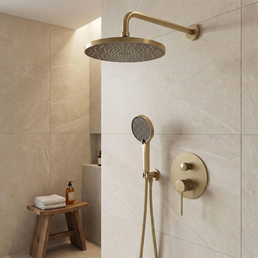 Set doccia da incasso Rea Lungo Stripe Gold Brush + BOX