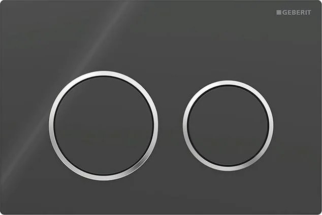 Geberit 115.085.KM.1 - Pulsante di scarico Omega20 21,2 x 14,2 cm nero/cromo lucido