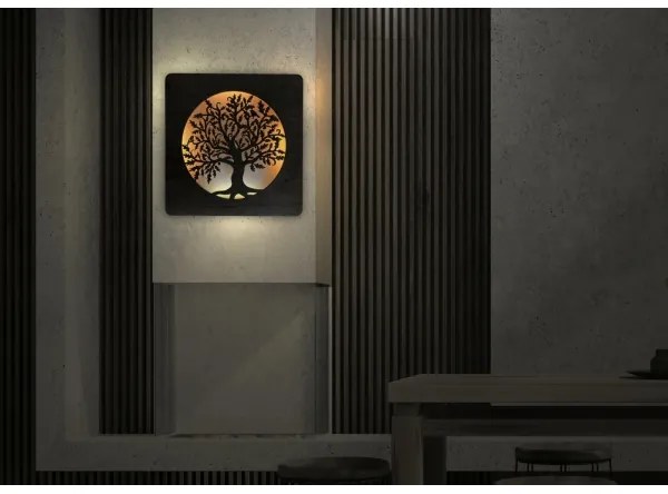 Li-Go 5275/DUB2 - Decorazione da parete a LED/10W/5V 20000 mAh 42x42 cm rovere + telecomando