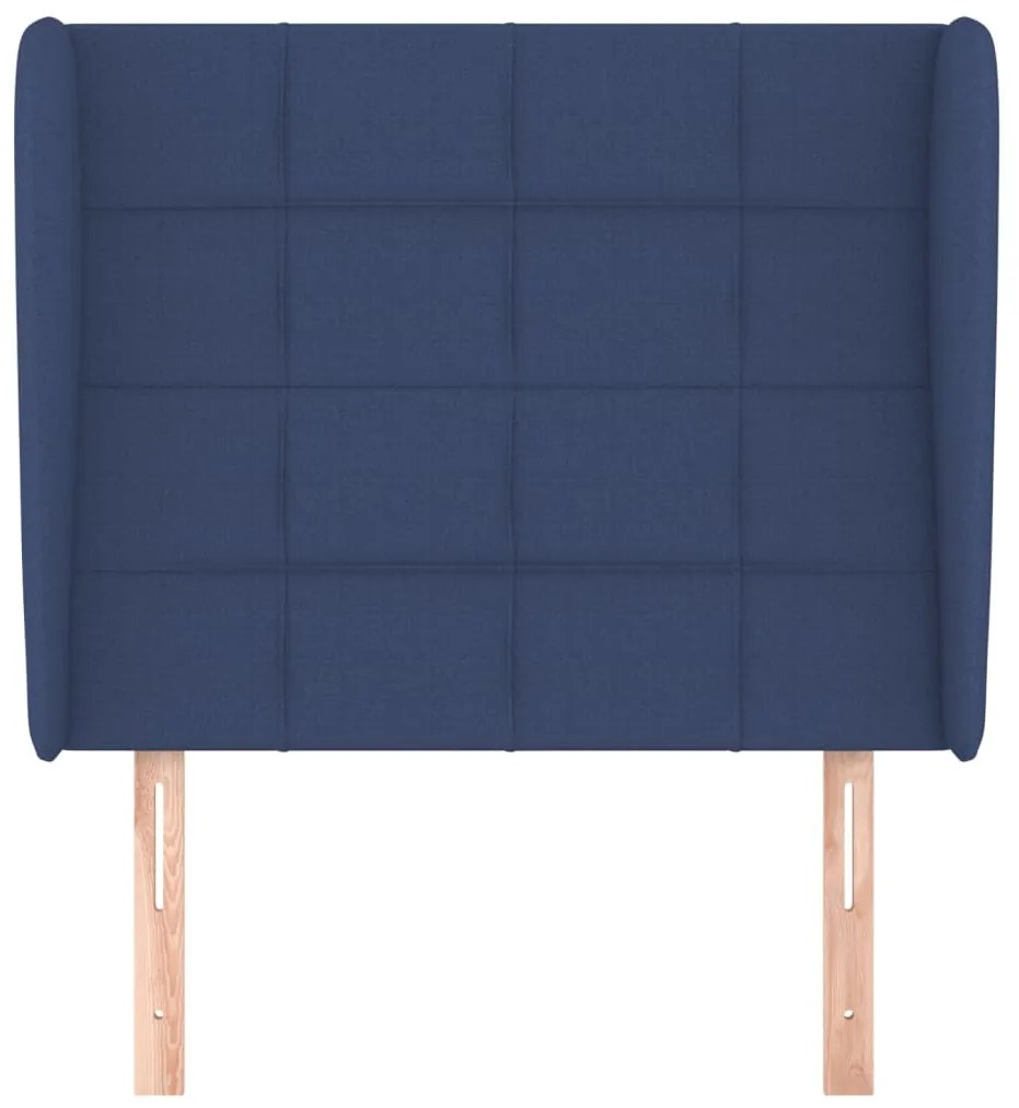 Testiera ad orecchio blu 93x23x118/128 cm in tessuto