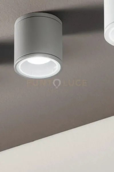 Plafoniera per esterni jubo 1 luce attacco gu10 silver d.9cm