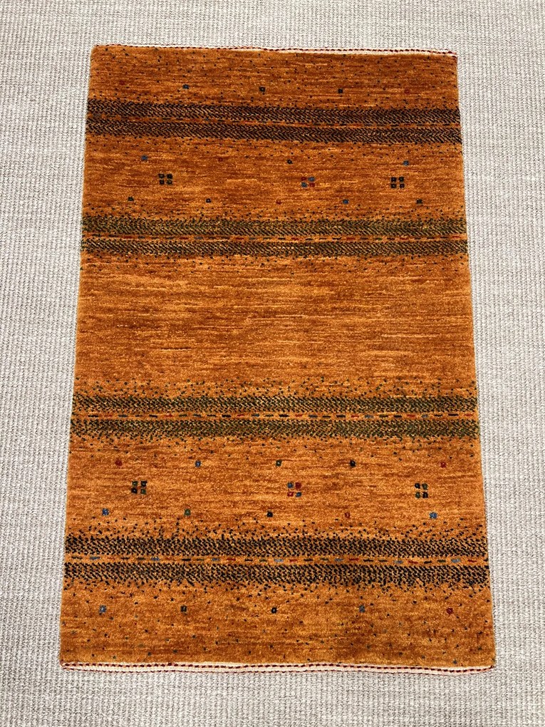 Loribaft Tappeto 90x60 Giallo (Iran) Annodato A Mano