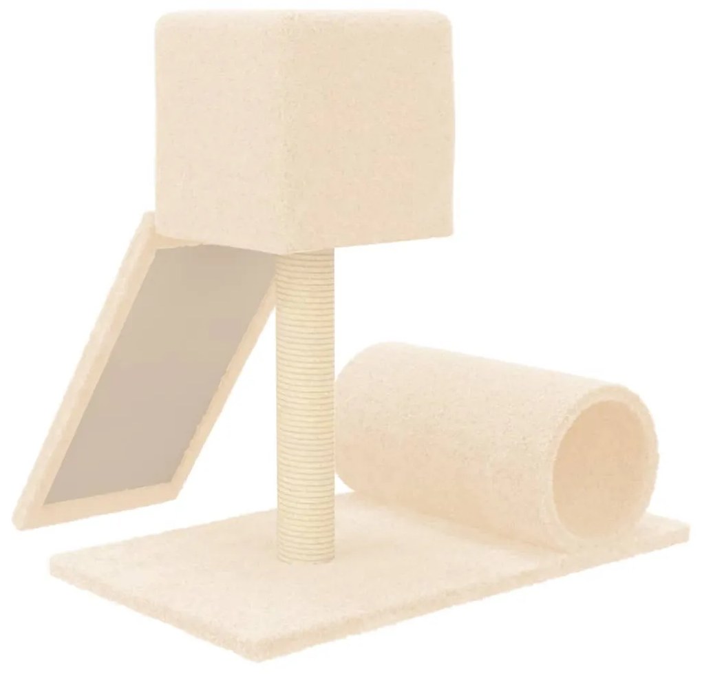 Albero per gatti con tiragraffi in sisal crema 59 cm