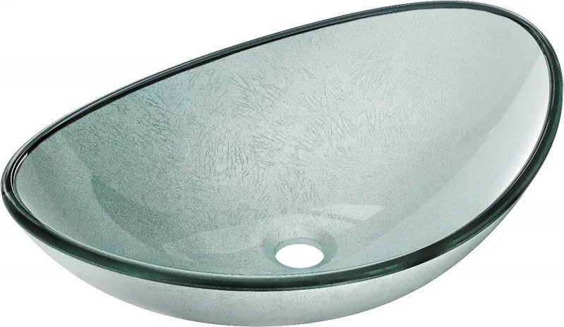 Mexen Sonia lavabo da appoggio in vetro 54 x 37 cm, argento - 24145411