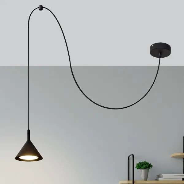 Lampadario a sospensione con filo ETNA LONG 1xGX53/15W/230V nero