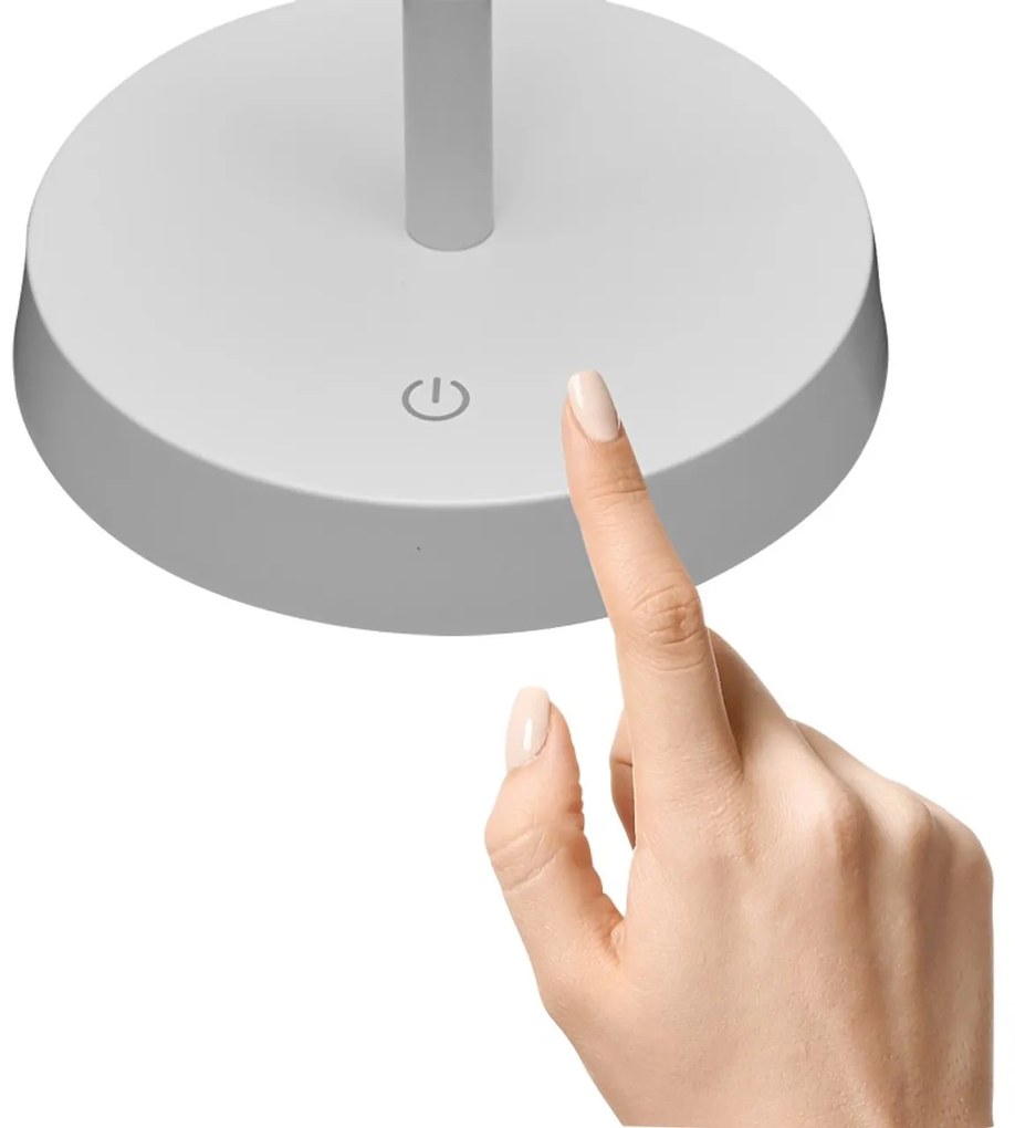 Lampada da Tavolo Ricaricabile 1.5W Bianco Caldo Dimmerabile - Bianca