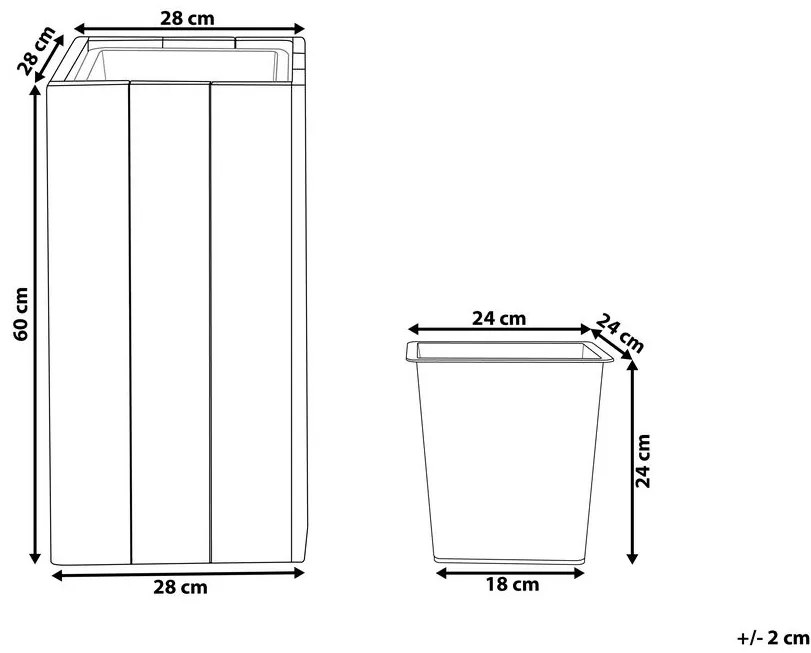Vaso per piante legno naturale 28 x 28 x 60 cm SYKIA Beliani