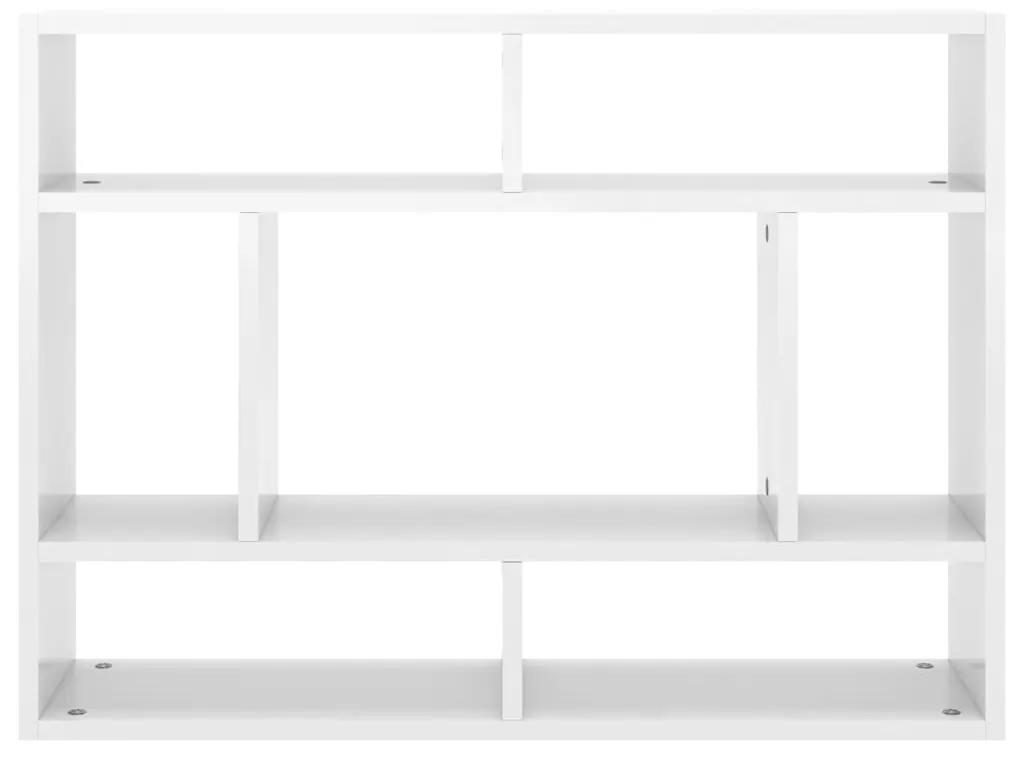 Scaffale a parete bianco lucido 75x16x55 cm legno multistrato
