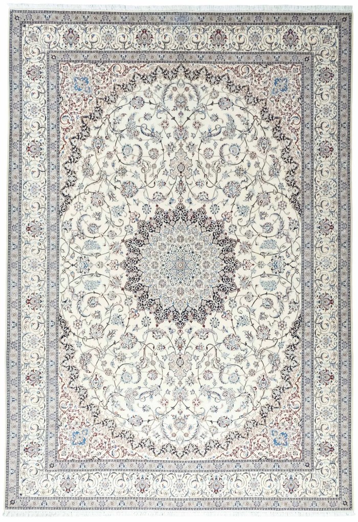Nain Tappeto 260x370 Beige (Iran) Annodato A Mano