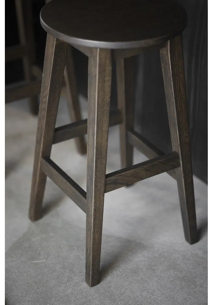 Set di sedie da bar marrone scuro in rovere massiccio 2 pz (altezza della seduta 65 cm) Austin – Rowico
