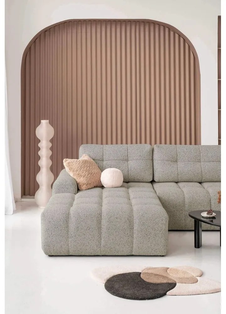 Divano angolare componibile marrone chiaro allungabile/con contenitore (con penisola a sinistra) Lulu – Miuform