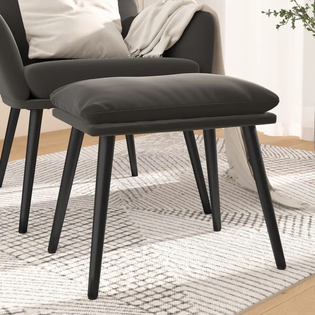 Poggiapiedi Grigio Scuro 45x29,5x35 Cm İn Velluto /