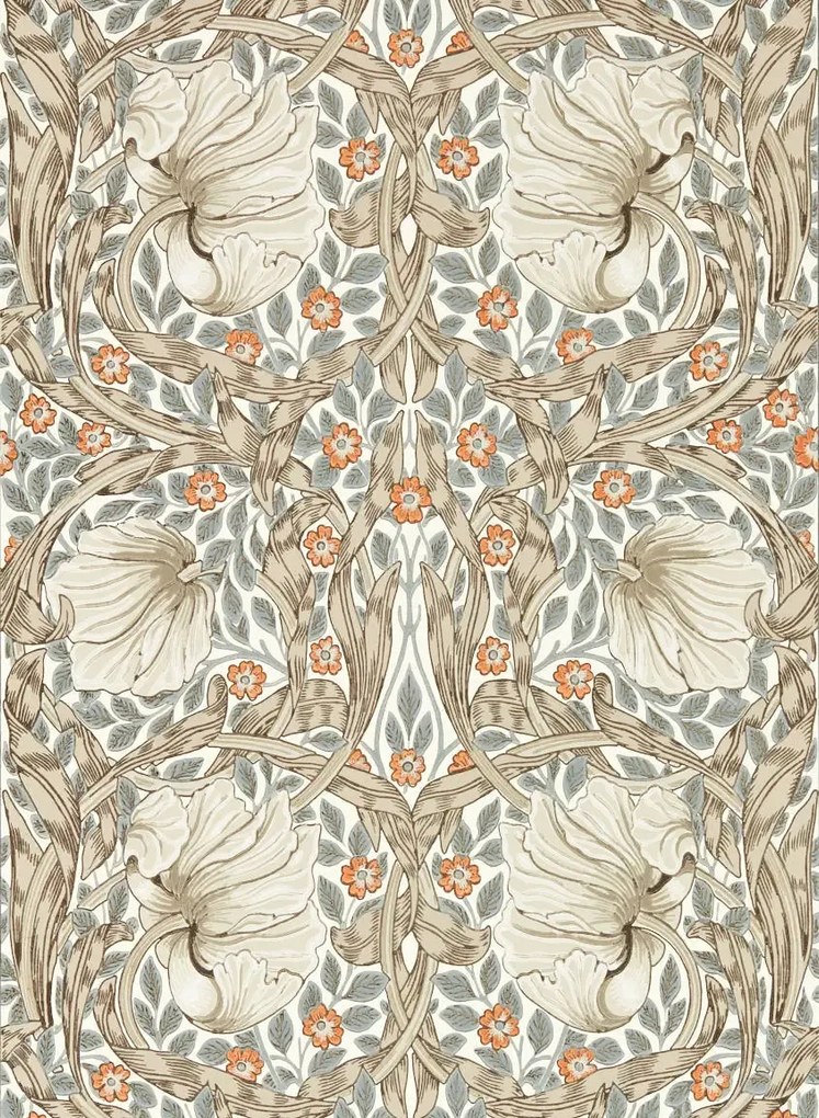 Morris & Co Carta da parati Pimpernel - Linen/ Coral