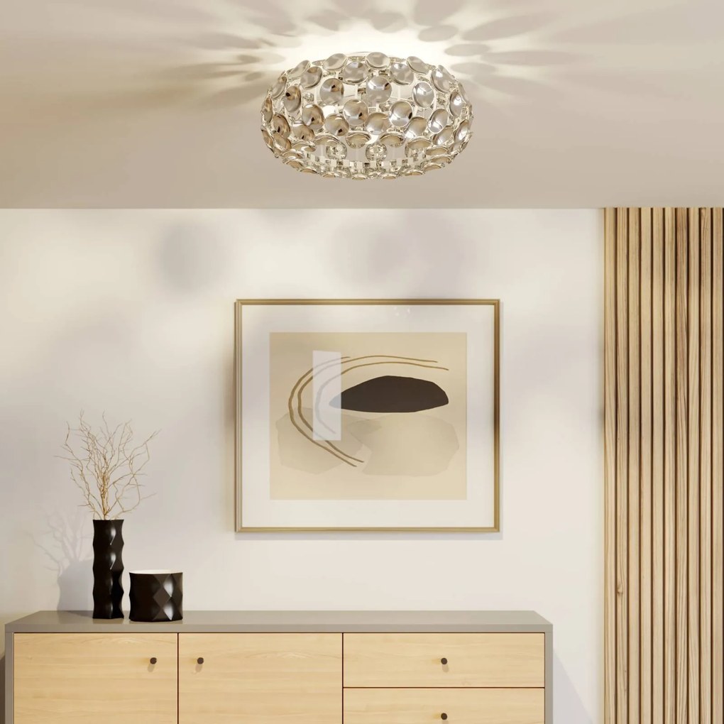 Plafoniera soffitto Reza Lindby, dimmerabile, Cromo / Argento, Corridoio, Plastica, Moderno, Plafoniera
