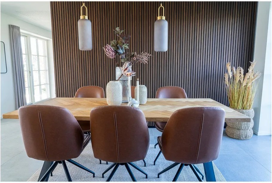 Sedie da pranzo marrone cognac in un set di 2 pezzi Monte - House Nordic