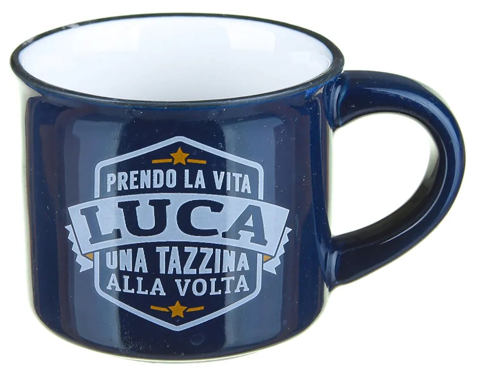 Tazzina caffè con nome Luca in gres porcellanato