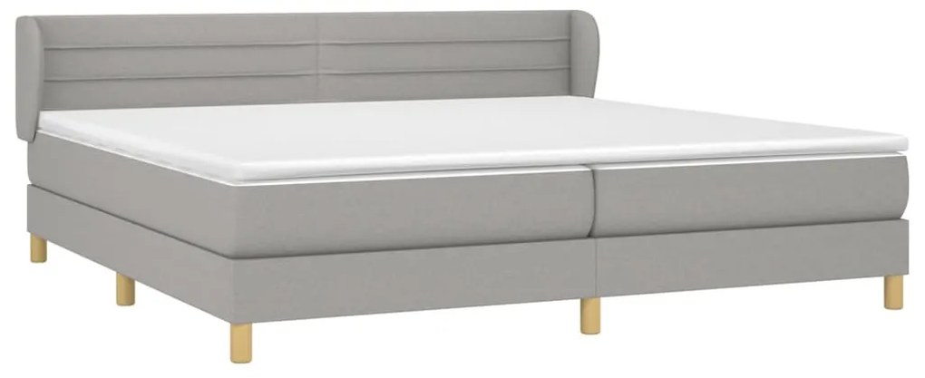 Giroletto a molle con materasso grigio chiaro 200x200cm tessuto