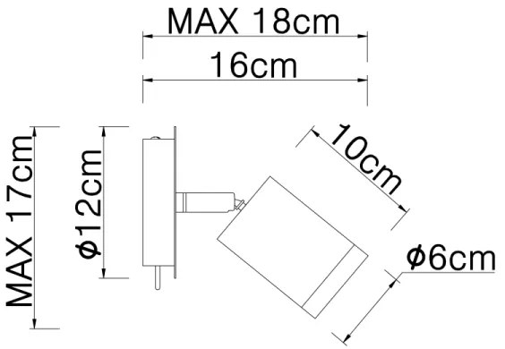 Globo 54032-1B - Faretto da parete JOSEBA 1xE27/60W/230V