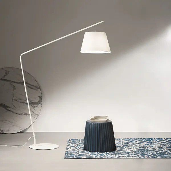 Piantana H205 cm con struttura in metallo Bianco e paralume in pvc VELVET