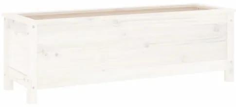 Fioriera Rialzata Giardino Bianca 119,5x40x39 cm Massello Pino