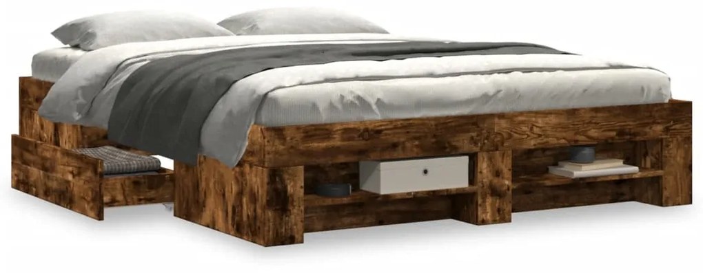 Giroletto Senza Materasso Rovere Fumo 160x200 Cm İn Truciolato /