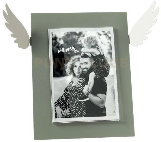 Portafoto di design icaro grande giada ,bianco marmo in ferro e pol...