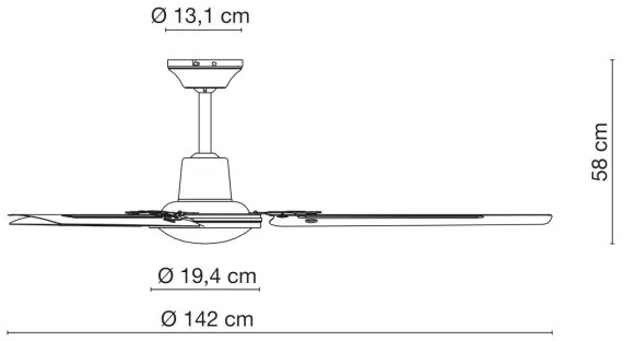 Globo 03806 - Ventilatore a soffitto FERRO