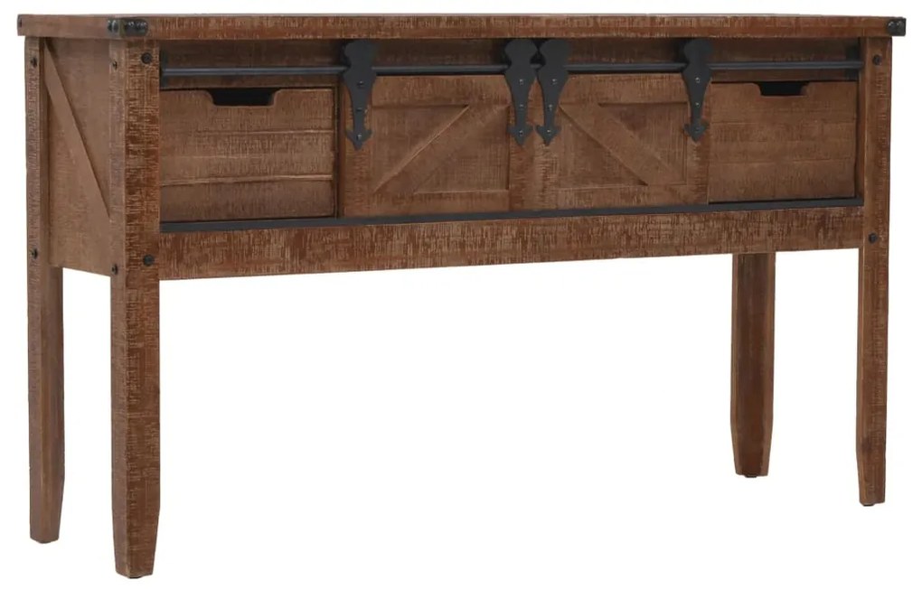 Tavolo Consolle İn Massello Di Abete 131x35,5x75cm Marrone /
