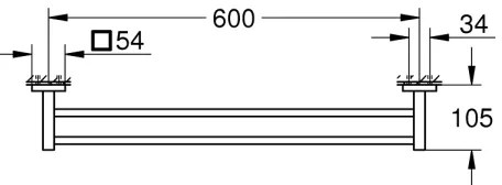 GROHE 411042430 - Porta asciugamani a due bracci START CUBE 654 mm nero