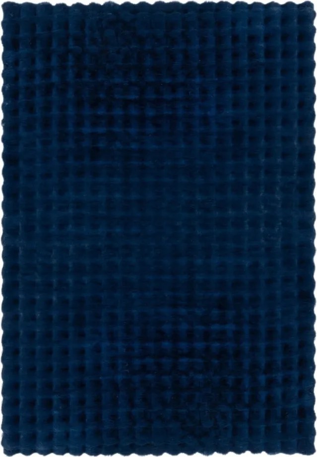 Tappeto in pelliccia sintetica blu scuro 180x290 cm Waffle Faux Fur - Flair Rugs