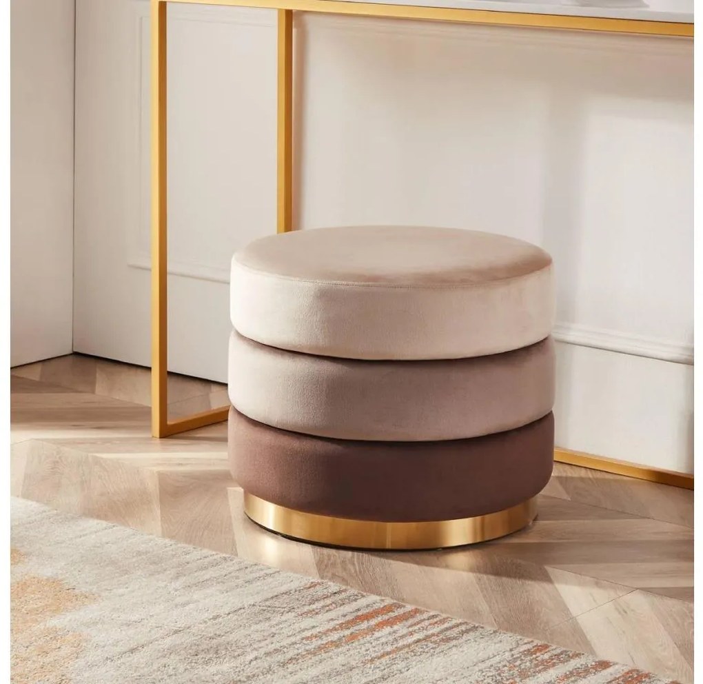 Eglo 424132 - Pouf MASHIKE 42,5x50 cm marrone/oro