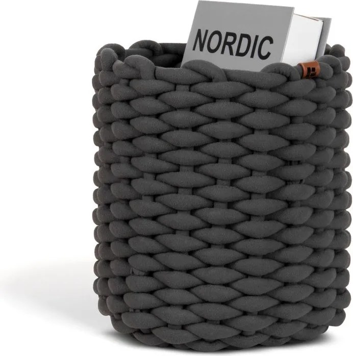 Cesto in tessuto ø 25x25 cm Peach Skin Round M – Bigso