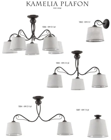 Jupiter 1363 - KM K V - Applique KAMELIA 1xE27/60W/230V