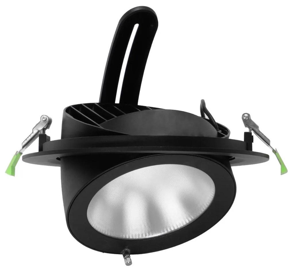 Faro LED Incasso 42W Nero Orientabile Foro Ø210mm con driver Philips Colore Bianco Variabile CCT