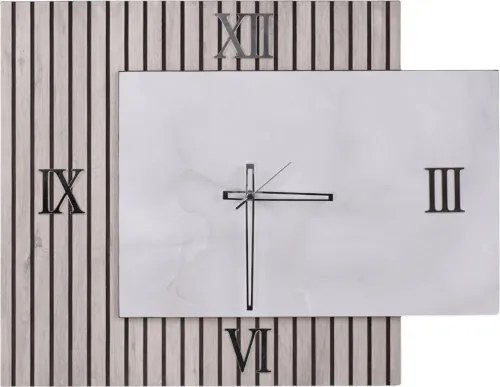 Orologio da Parete 72x58 cm Cannettato Tortora e Marmo