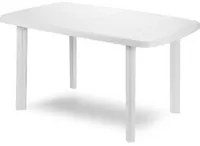 Tavolo da Giardino 138x87x72cm in plastica Rettangolare con Gambe smontabili colore bianco Tomaino