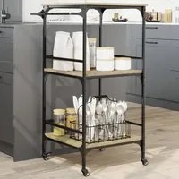 Carrello da Cucina Rovere Sonoma 60,5x50x105 cm 842337