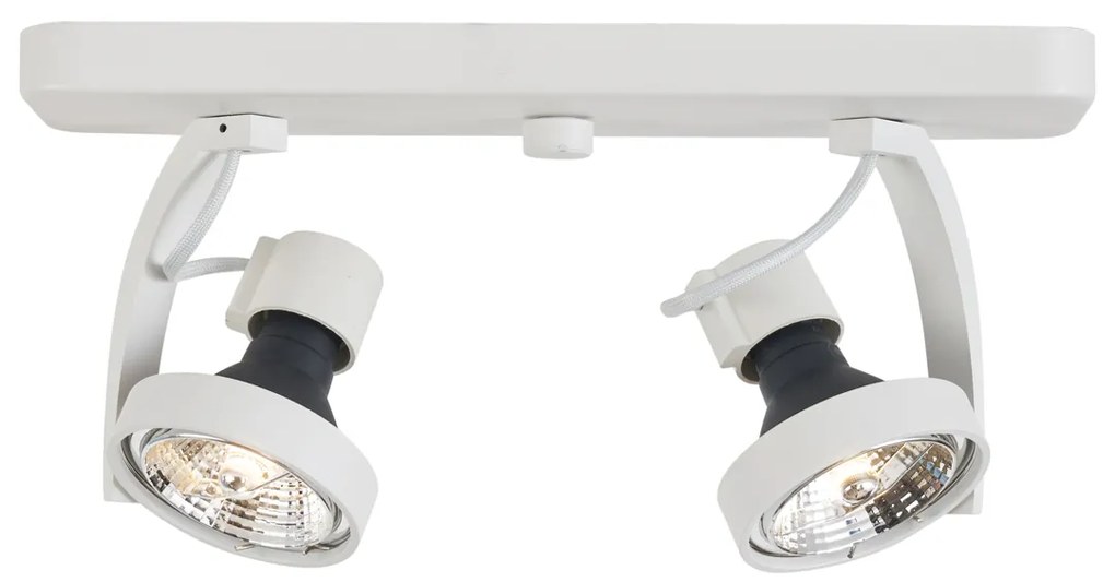 Faretto da soffitto di design bianco GU10 70mm 2-luci regolabile - Vo