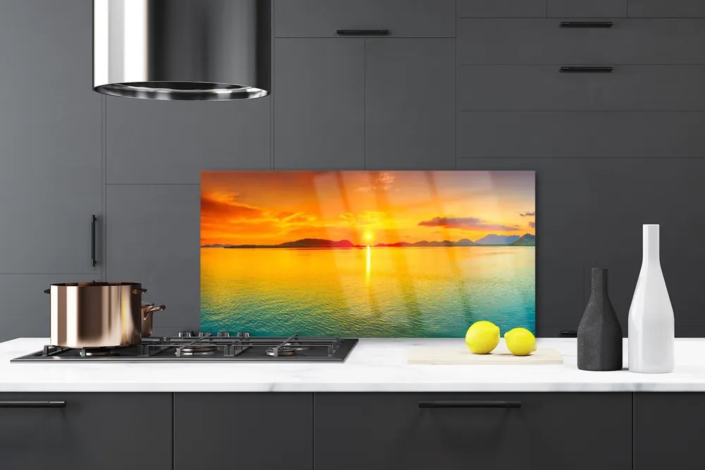 Rivestimento parete cucina Mare, sole, paesaggio 125x50 cm