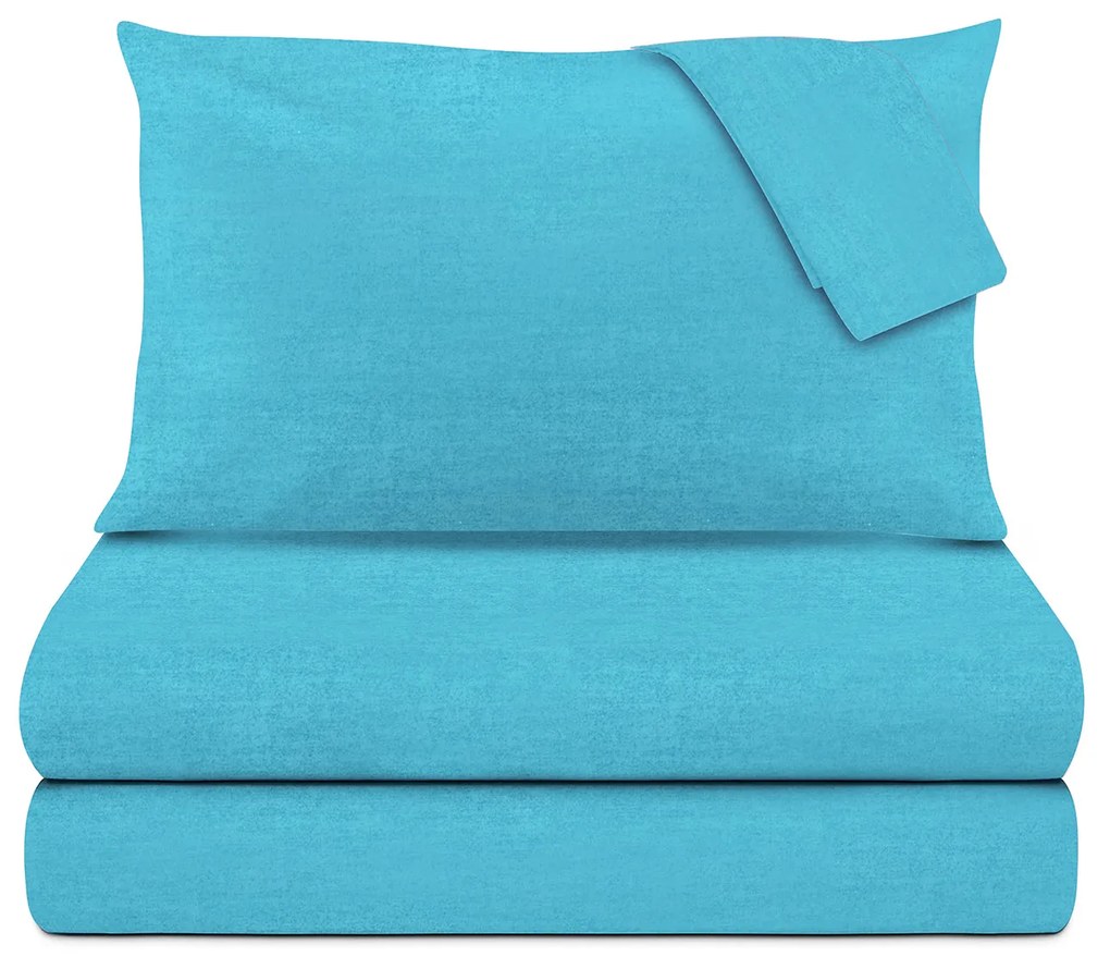 Completo letto matrimoniale melange azzurro