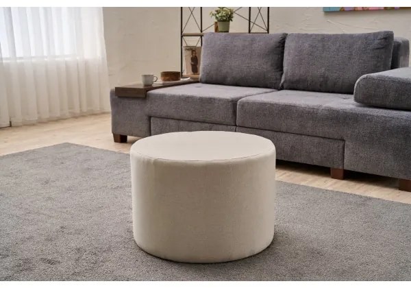Pouf RABO, diametro 58 cm, crema
