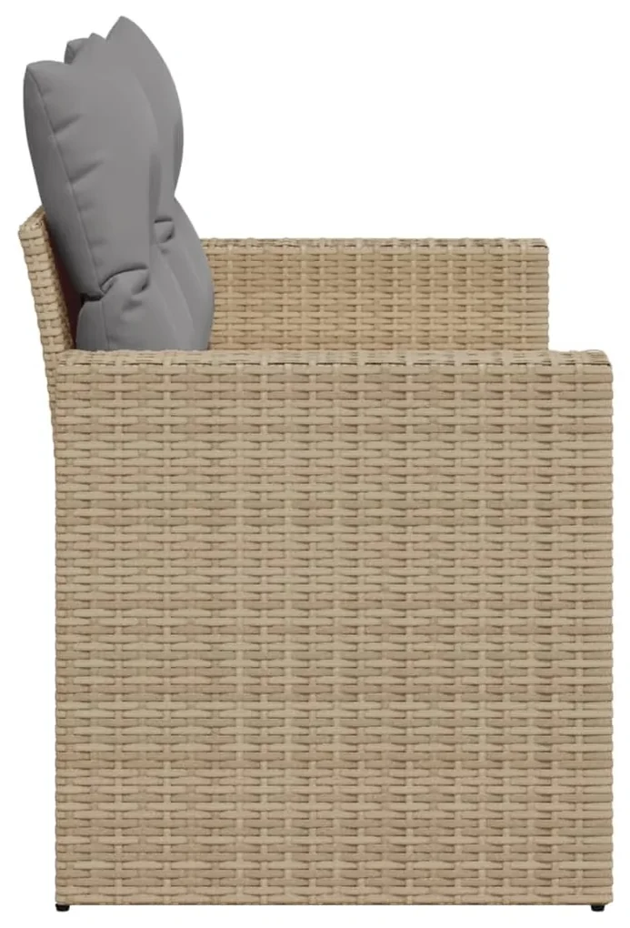 Divano da giardino con cuscini a 2 posti beige in polyrattan
