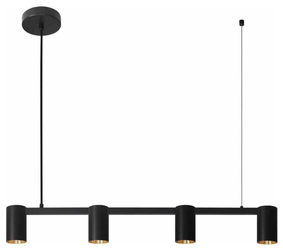Lampadario a sospensione con filo MARIBEL 4xGU10/10W/230V nero